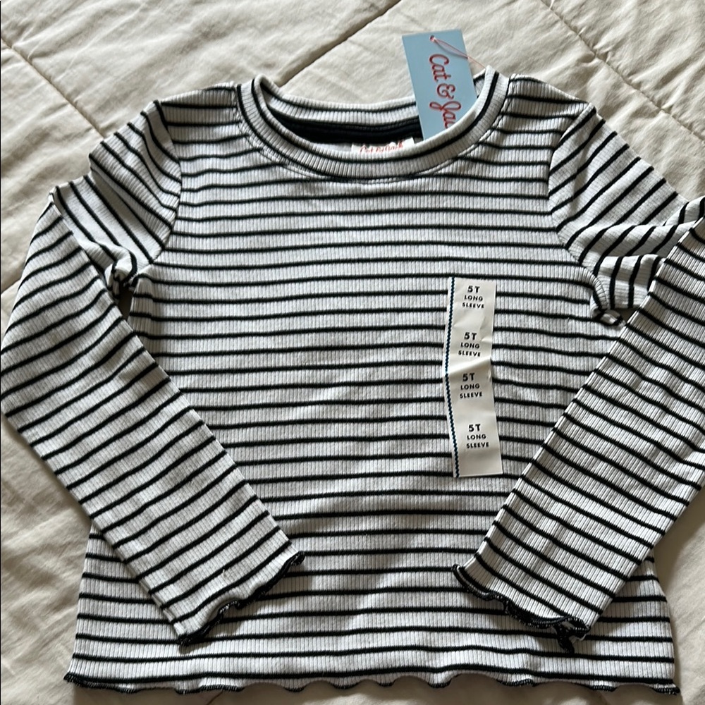 Cat & Jack Black and White Long Sleeve Tee